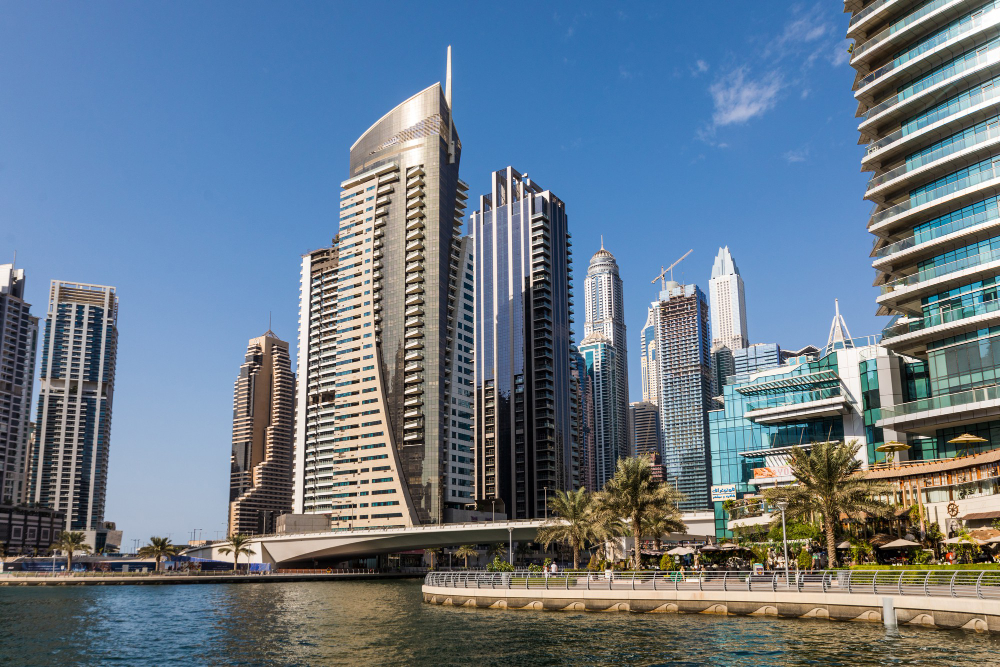 Modern city of the luxury center of Dubai, United Arab Emirates